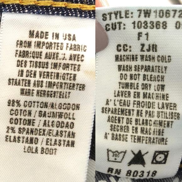 Lucky Brand Legend Lola Peace Distressed Low Rise Bootcut Jeans Blue Size 00/24 - Picture 8 of 8